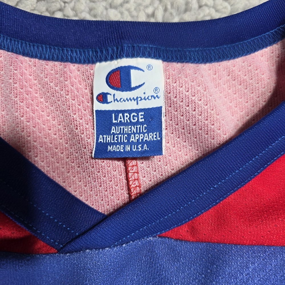 Vintage Champion Big Logo Hockey Jersey 90s Throwback Size Large‎ - Picture 2 of 16